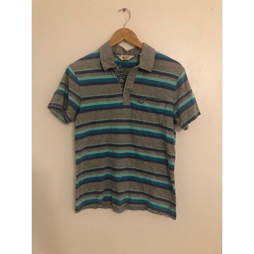 5/$25 SALE The Original Penguin Striped Short Sleeve Polo Shirt Size Small